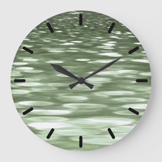 Grande Horloge Ronde Abstrait n° 3 : Flou vert olive (Recto)