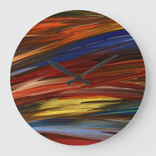 Grande Horloge Ronde Abstrait Vivid coloré