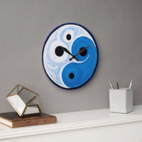 Abstrait Yin Yang : Moderniste Bleu & Blanc