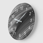 Grande Horloge Ronde Abstraite spirale monochrome (Angle)