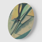 Grande Horloge Ronde Abstraits traits doux (Angle)