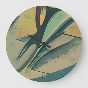 Grande Horloge Ronde Abstraits traits doux