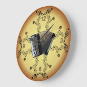 Grande Horloge Ronde Accordéon Musical Scroll (Angle)
