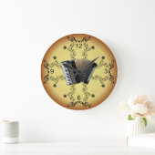 Grande Horloge Ronde Accordéon Musical Scroll (Maison)