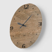 Grande Horloge Ronde Accueil Chambre Mur Chêne Grain Cabine rustique Co (Angle)