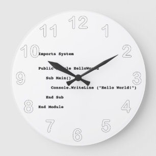 Grande Horloge Ronde Accueil du monde de Visual Basic Hello