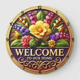 Grande Horloge Ronde Accueil Floral Dans Notre Maison