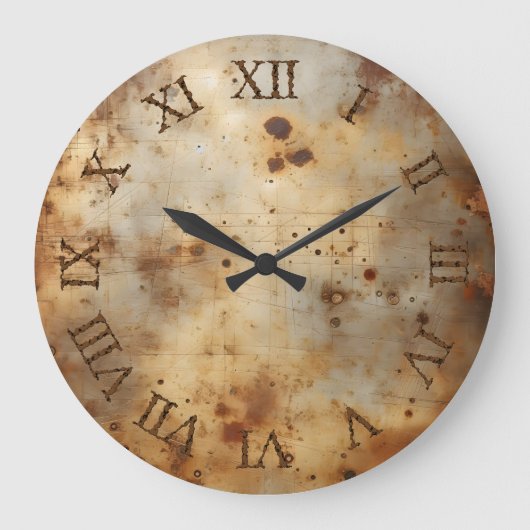 Grande Horloge Ronde acier corrodé (Recto)