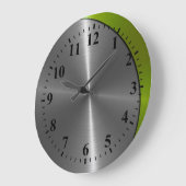 Grande Horloge Ronde Acier inoxydable en métal Look Déco 2 (Angle)