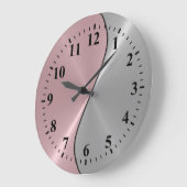 Grande Horloge Ronde Acier inoxydable en métal Look Déco 5 (Angle)