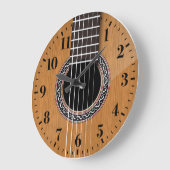 Grande Horloge Ronde Acoustic Guitar Wall Clock (Angle)