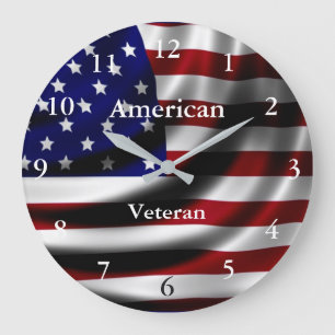 Grande Horloge Ronde Acrylic Wall Clock American Veteran