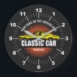 Grande Horloge Ronde Add Name Text<br><div class="desc">Add the Name and Other Text to this great Classic Car Design - See this Store for more great Car Toxits for your car enthousiaste !</div>