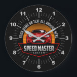 Grande Horloge Ronde Add Name Text Red Custom SPEED MASTER<br><div class="desc">Add the Name and Other Text to this great Custom Car Design - See this Store for more great Car Venin for your car enthousiaste !</div>