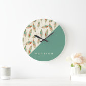 Grande Horloge Ronde Add Your | Geometric Feather (Maison)