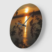 Grande Horloge Ronde Adirondacks (NY) Sunset Photo Wall Clock (Angle)