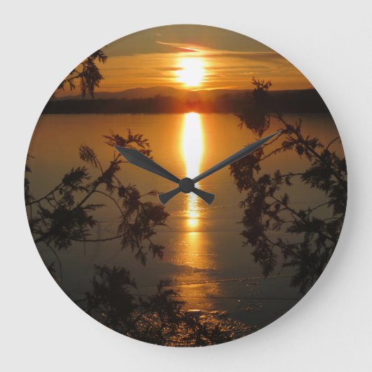 Grande Horloge Ronde Adirondacks (NY) Sunset Photo Wall Clock (Recto)