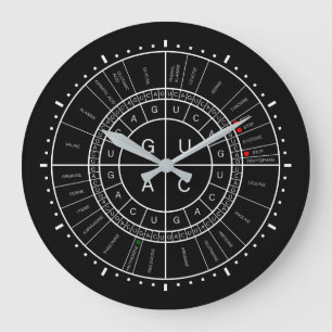 Grande Horloge Ronde ADN messagère à la ROUE de CODON d'ACIDE AMINÉ