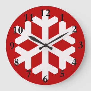 Grande Horloge Ronde Adorable Christmas Snowflake Clock !