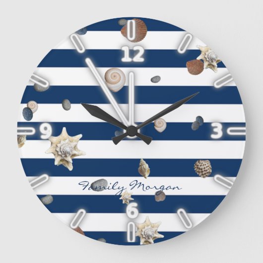 Grande Horloge Ronde Adorable Seashells (Recto)