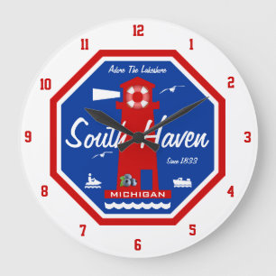 Grande Horloge Ronde Adorez la rive d'un lac - l'asile du sud, MI