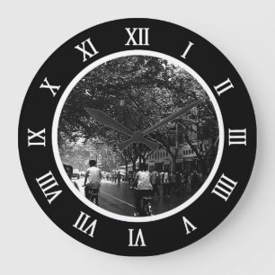 Grande Horloge Ronde Affiche de rue vintage Chine Shanghai Plaque de ré