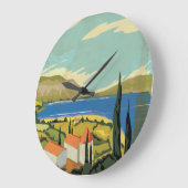 Grande Horloge Ronde Affiche de Vintage Italy (Angle)