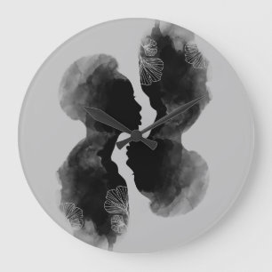 Grande Horloge Ronde African Queen Silhouette Art Clock