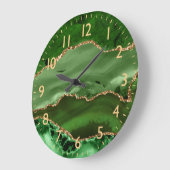 Grande Horloge Ronde Agate marbre (Angle)