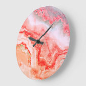 Grande Horloge Ronde Agate minérale de luxe Rose Gold Blush (Angle)