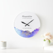 Grande Horloge Ronde Agate Purple Blue Bible Large Clock (Maison)