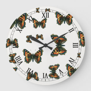 Grande Horloge Ronde Aglais urticae - Le Petit Papillon Tortoiseshell