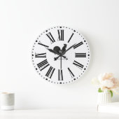 Grande Horloge Ronde Agritourisme moderne Monogramme Coq Vane météorolo (Maison)