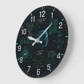Grande Horloge Ronde AI Coding Programming Computer Science Software (Angle)