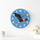 Grande Horloge Ronde Aigle à drapeau américain (Maison)