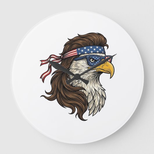 Grande Horloge Ronde Aigle patriotique Mullet Gravure vintage vecteur D (Recto)