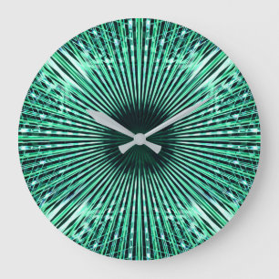 Grande Horloge Ronde Aiguille acrylique, teintes vert menthe
