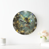 Grande Horloge Ronde Ailes de Papillon de Pixie Mignonnes Fantastiques (Maison)