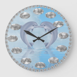 Grande Horloge Ronde AIMATEURS DE DOLPHINE Inspirationnels CADEAU D'Hor