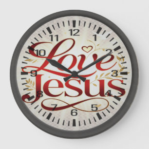 Grande Horloge Ronde Aime Jésus