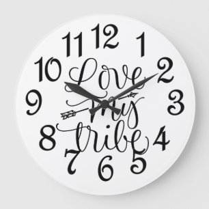 Grande Horloge Ronde Aimer ma tribu