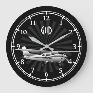 Grande Horloge Ronde Aircraft Cessna Silhouette Sunburst