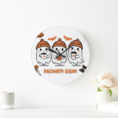 Grande Horloge Ronde aison Halloween – fantômes café mignons (Maison)