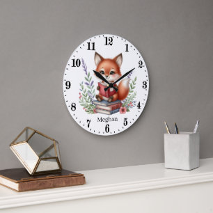 Grande Horloge Ronde Ajouter le texte fox lecture amoureux
