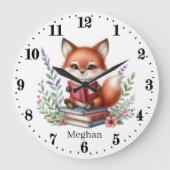 Grande Horloge Ronde Ajouter le texte fox lecture amoureux (Recto)