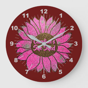 Grande Horloge Ronde Ajouter un nom Changer le texte Elle Shop Pink Tou