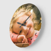 GRANDE HORLOGE RONDE AJOUTER VOTRE PROPRE PHOTO (Angle)