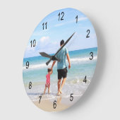 Grande Horloge Ronde Ajouter votre propre photo et/ou texte (Angle)