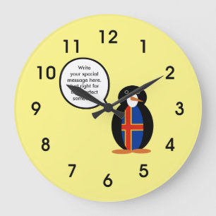 Grande Horloge Ronde Ålander Drapeau Parler Mme Penguin