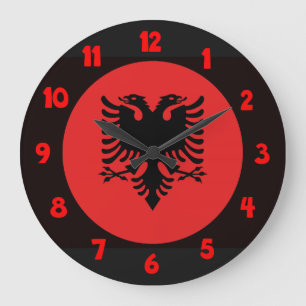 Grande Horloge Ronde Albanian flag clocks